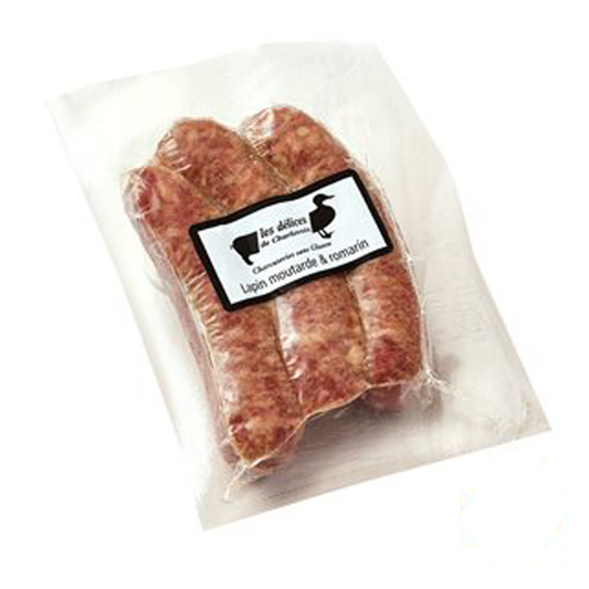 Mustard and Rosemary Rabbit Sausages (300g)